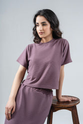 Textured Cropped Fit T-Shirt